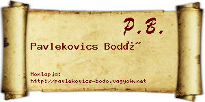 Pavlekovics Bodó névjegykártya